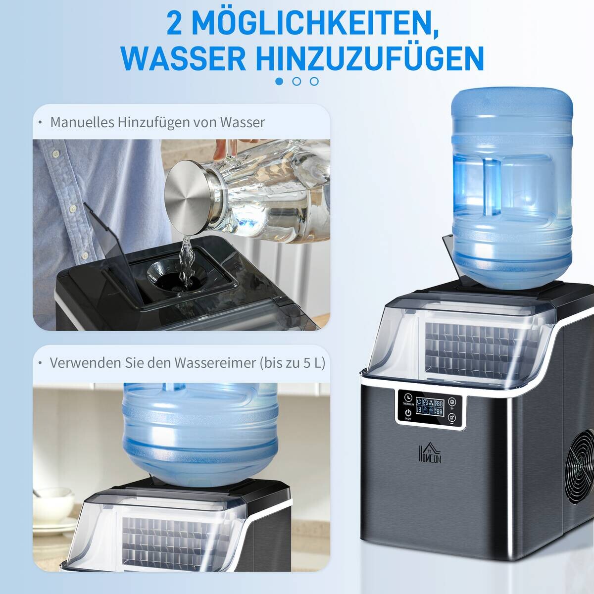 HOMCOM Küchengerät schwarz Polypropylen Edelstahl Kupfer B/H/L: ca. 36x25,2x37,1 cm