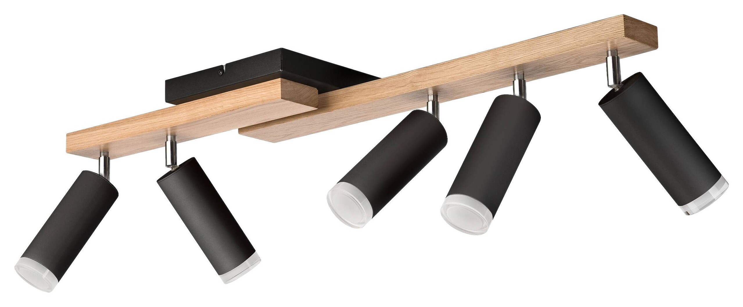 Lamkur Deckenleuchte schwarz Holz B/H/L: ca. 20x23,5x84 cm 5 Brennstellen