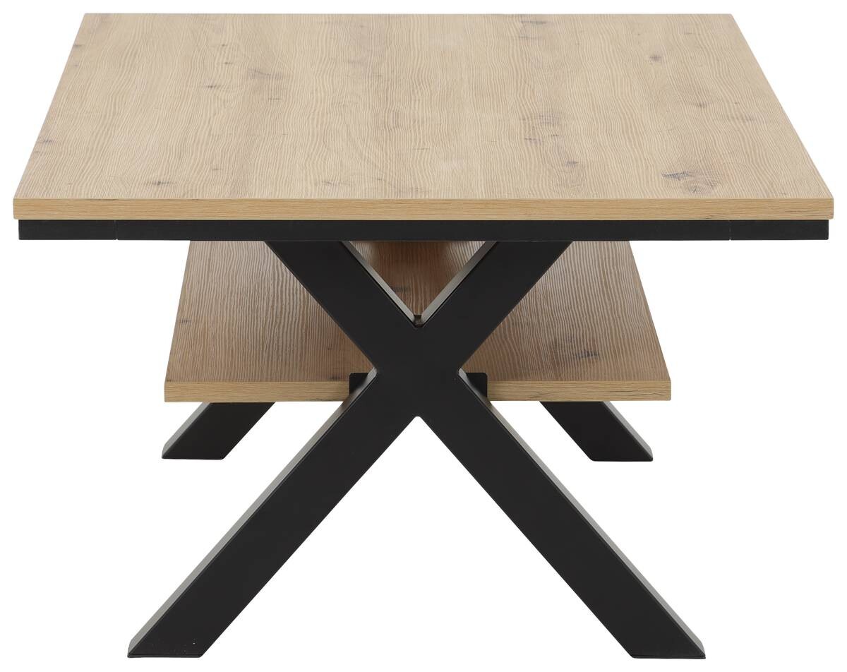 Couchtisch Eiche Artisan Nachbildung schwarz B/H/T: ca. 110x43x67 cm