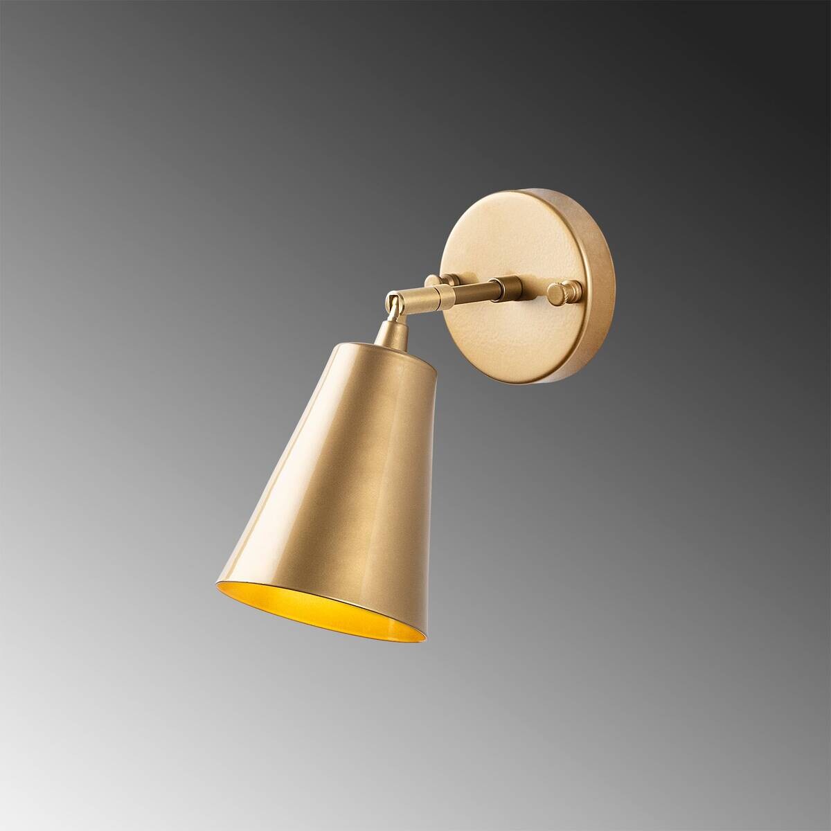 Opviq Wandleuchte Evander gold Metall Glas B/H/T/L/D: ca. 26x21x26x10x10 cm E27 1 Brennstellen