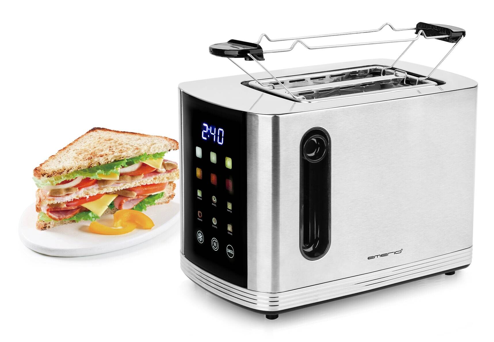 Emerio Toastautomat Edelstahl Edelstahl B/H/L: ca. 16,5x18,8x26,6 cm