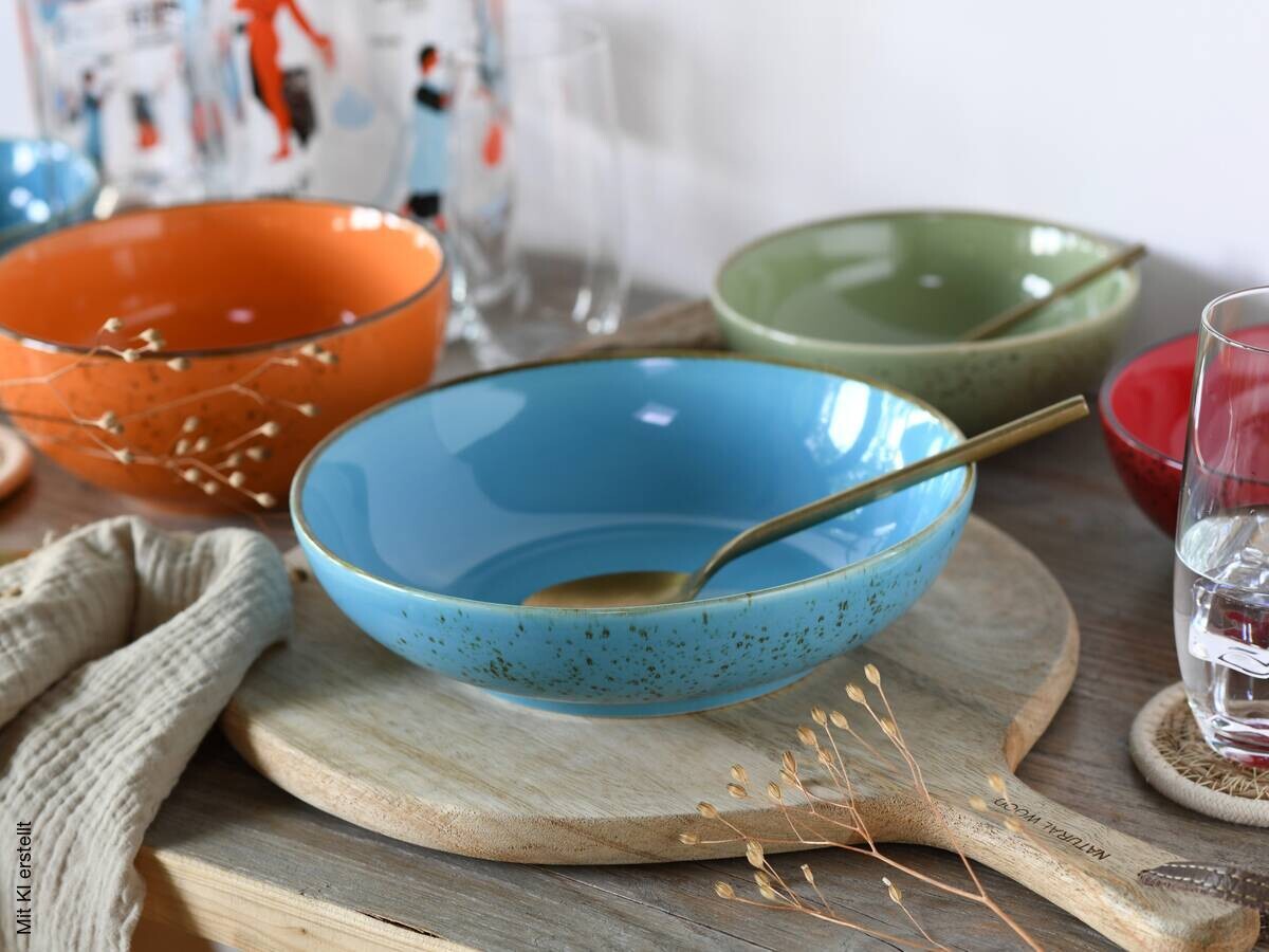 CreaTable Schüsselset Nature Collection mehrfarbig Steinzeug