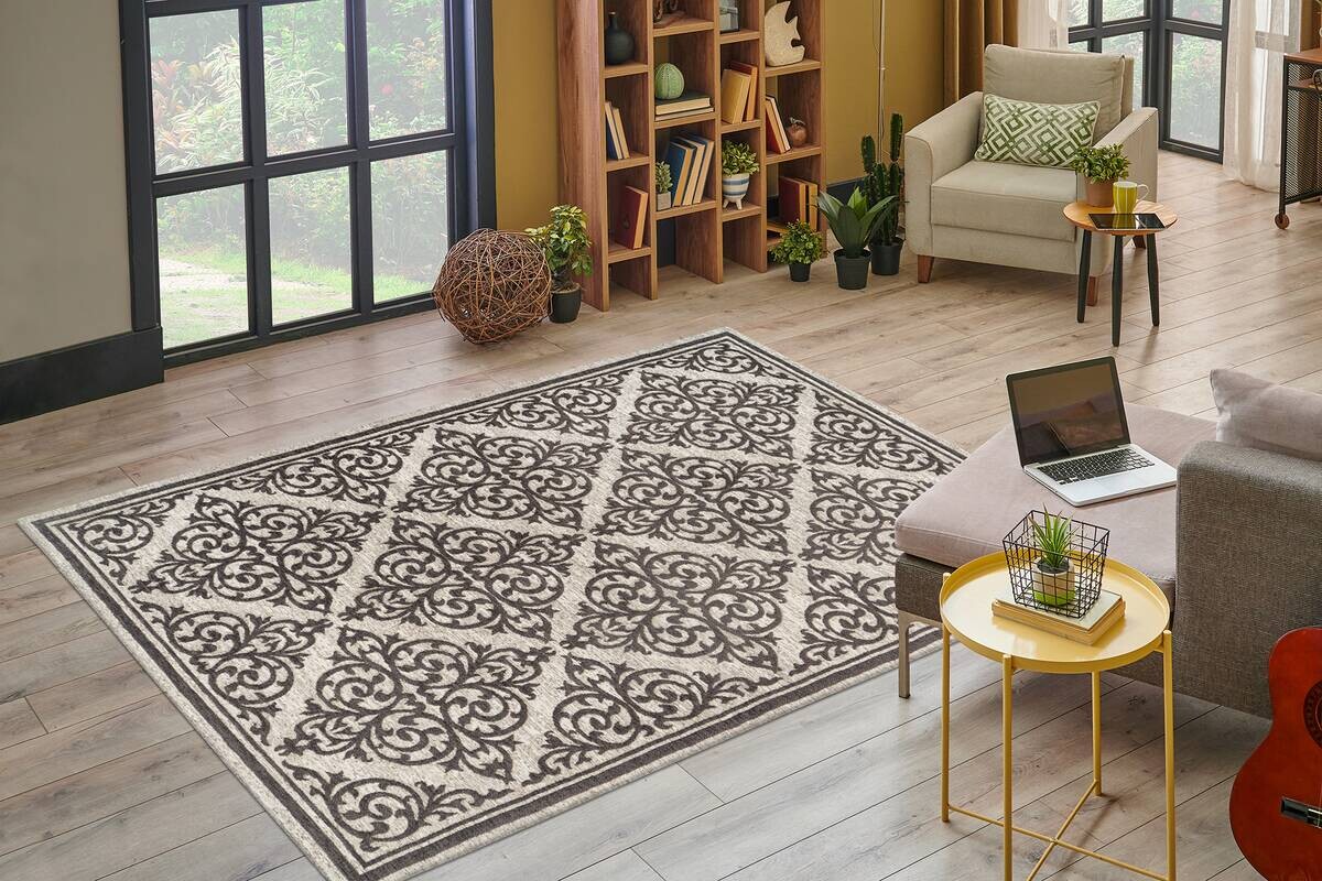 Kayoom Flachflorteppich Davis 125 grau B/H/L: ca. 120x1,2x170 cm