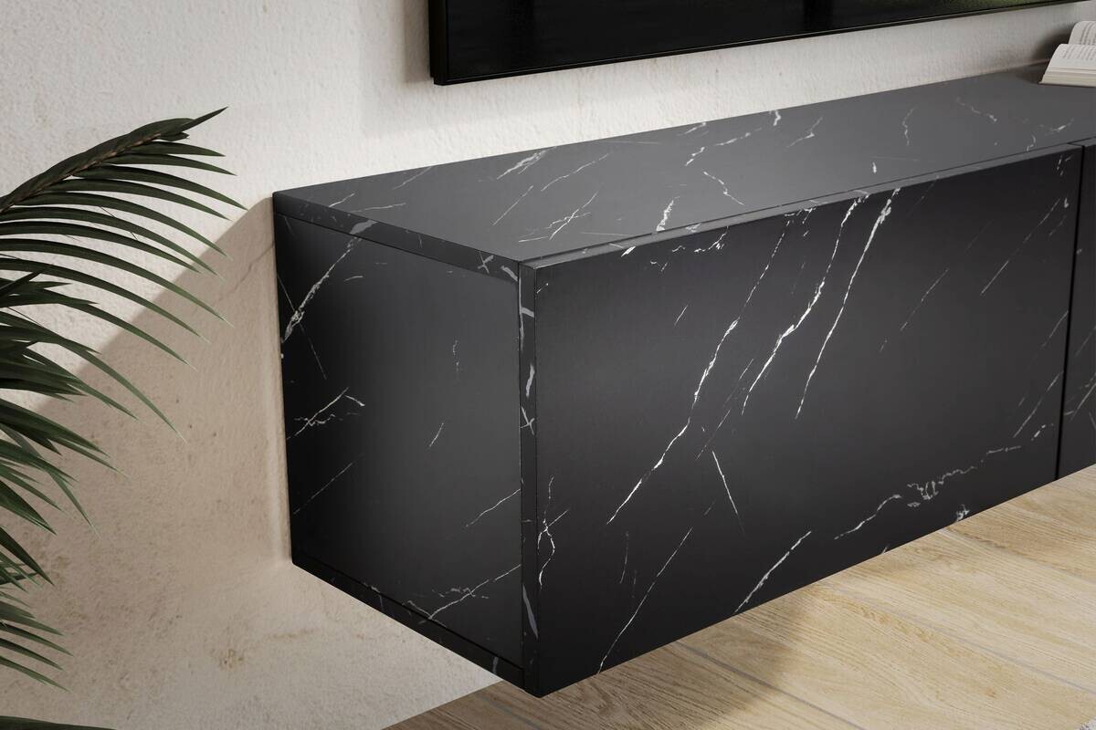 Lowboard schwarz Marmor Optik B/H/T: ca. 120x30x30 cm