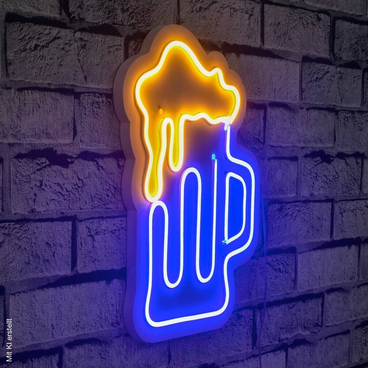 Opviq LED-Wandleuchte blau gelb PVC B/H/T/L: ca. 26x35x2x26 cm