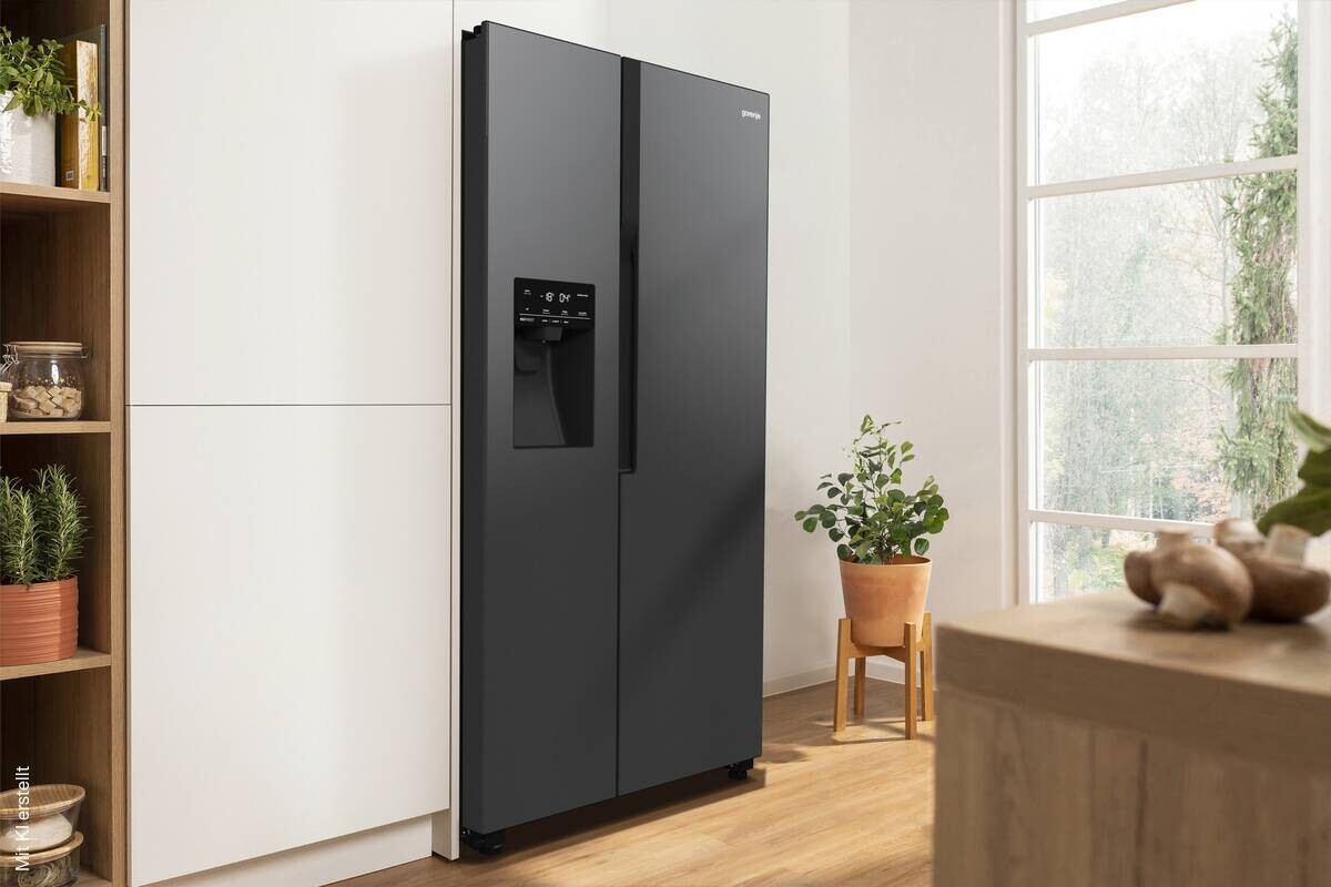 Gorenje Side-by-Side NRR9ESBXL Ice Crushed schwarz B/H/T: ca. 92x179x70 cm