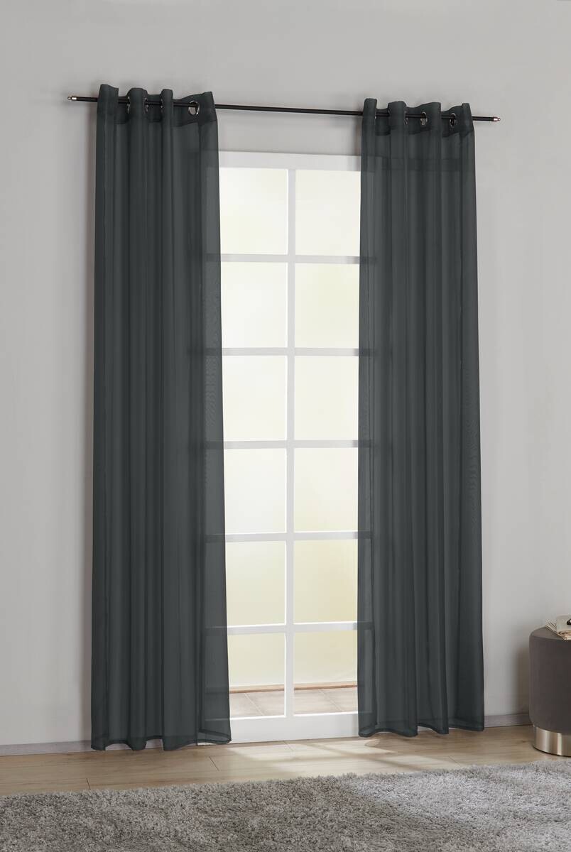 POCOline Ösenvorhang Micha schwarz B/L: ca. 135x235 cm