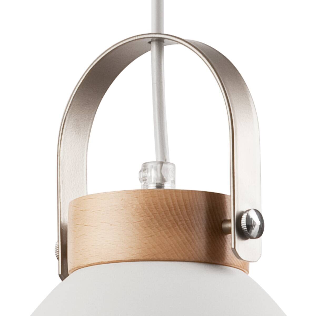 Lamkur Pendelleuchte DANIELLE 31798 weiß Holz Stahl H/L: ca. 81x18 cm E27 1 Brennstellen