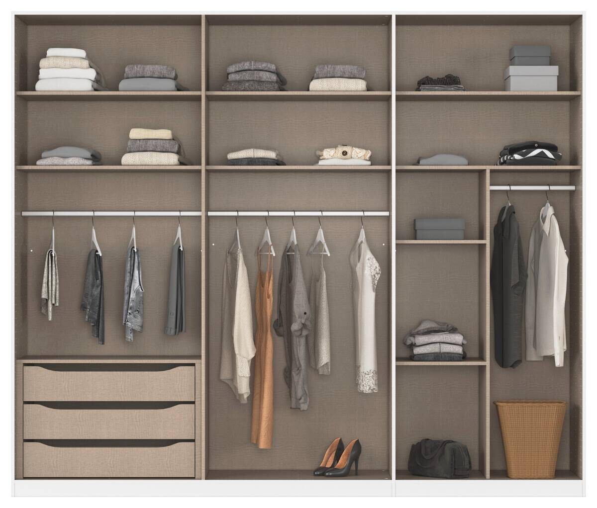 Kleiderschrank Alabama Alpinweiß B/H/T: ca. 271x229x54 cm