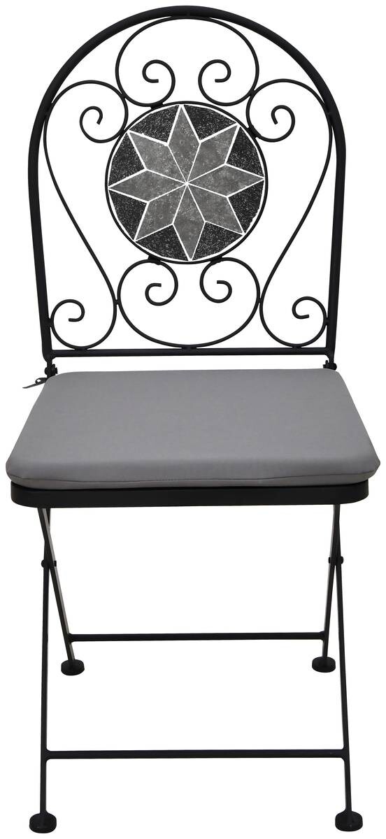 POCOline Gartenstuhl Mosaik schwarz Stahl B/H/L: ca. 45x88x40 cm