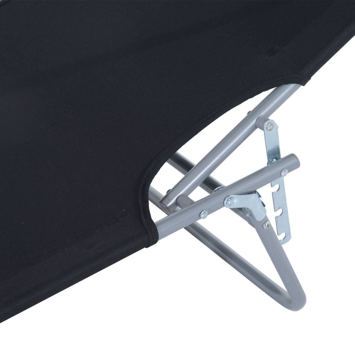 Outsunny Sonnenliege schwarz Stoff B/H/L: ca. 58x27x187 cm
