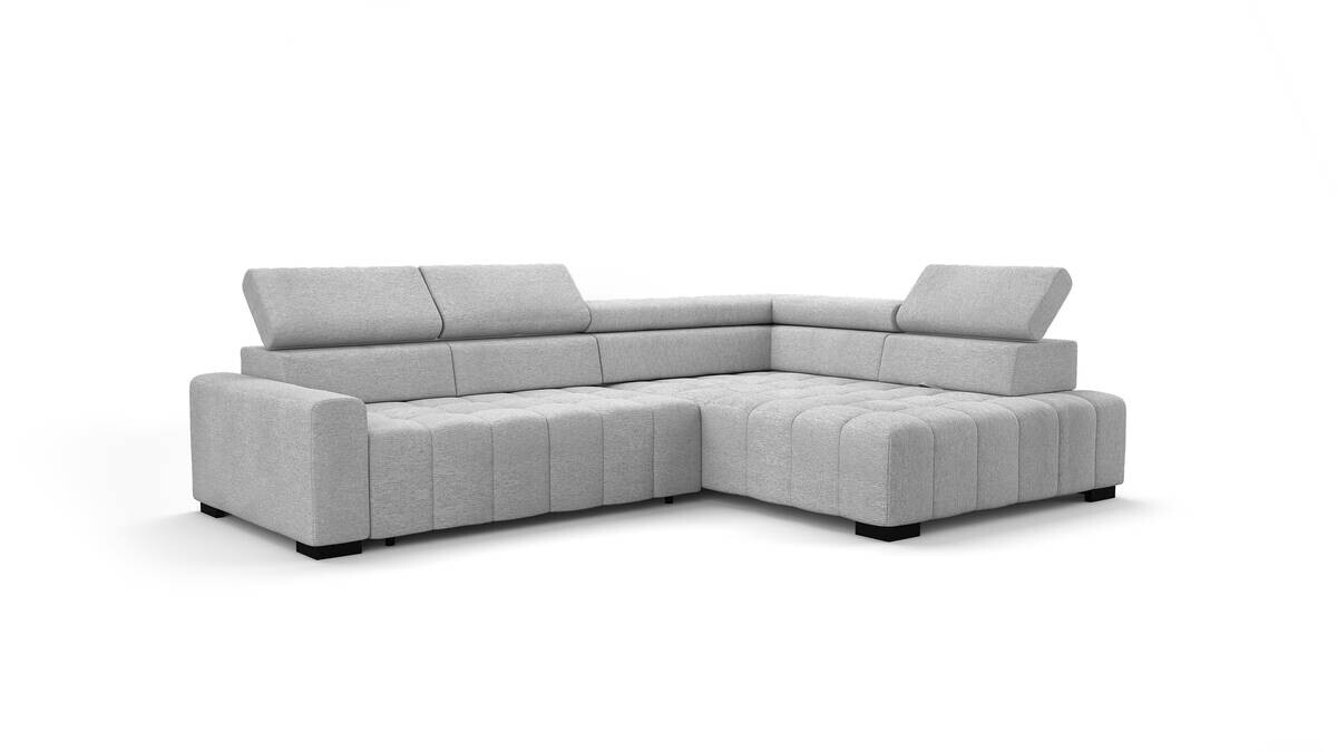 Ecksofa mit Bettfunktion hellgrau Flachgewebe B/T: ca. 300x210 cm