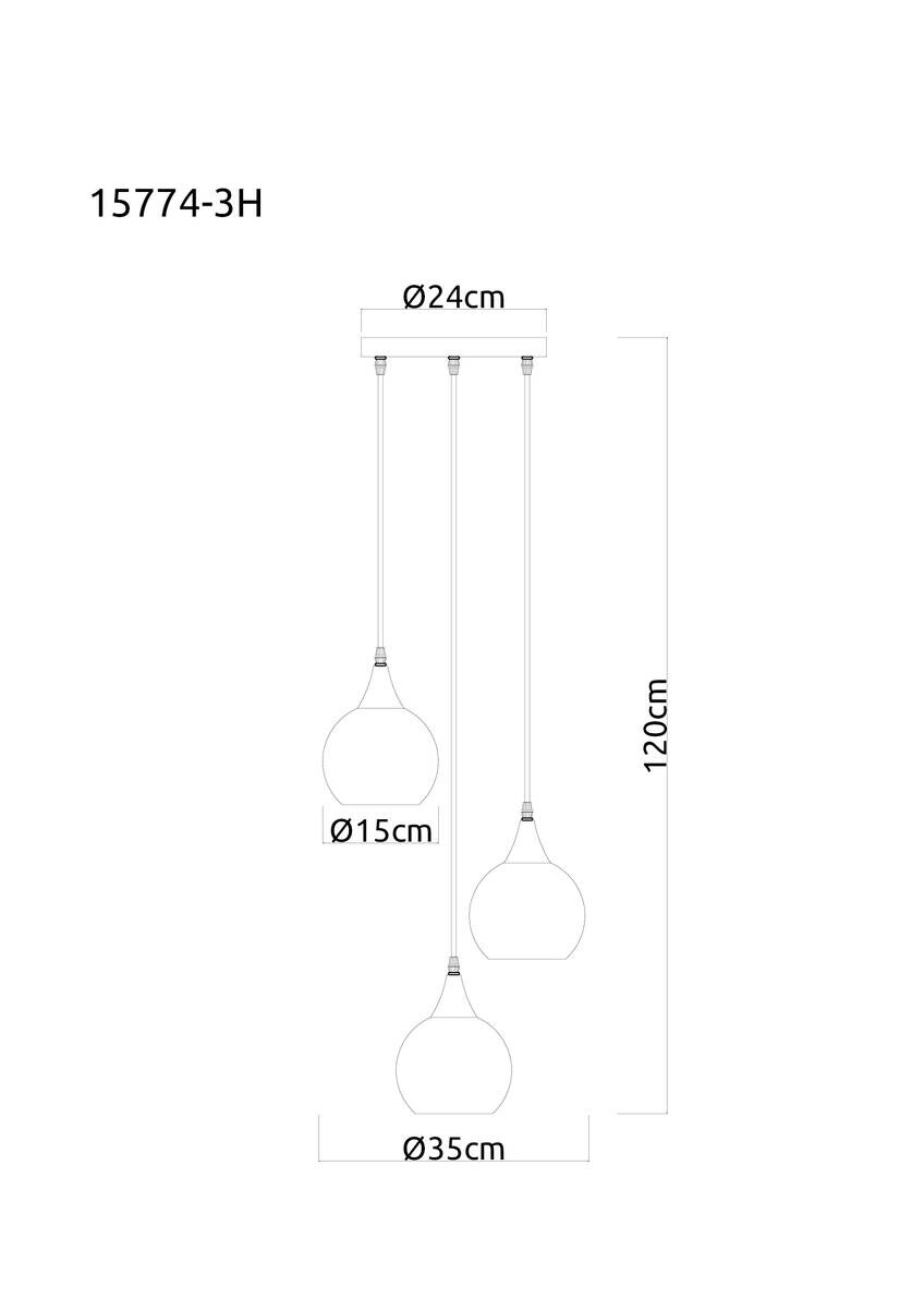 GLOBO Pendelleuchte Nika schwarz Glas Metall E27 3 Brennstellen