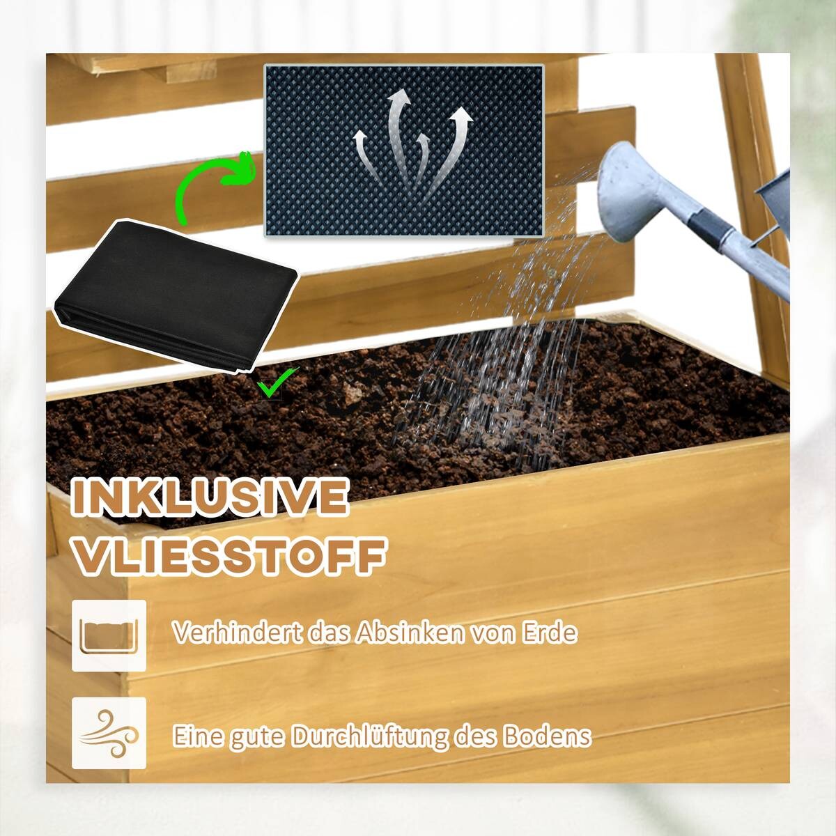 Outsunny Gartenbeet mit Rankgitter B/H/L: ca. 39x160x63 cm