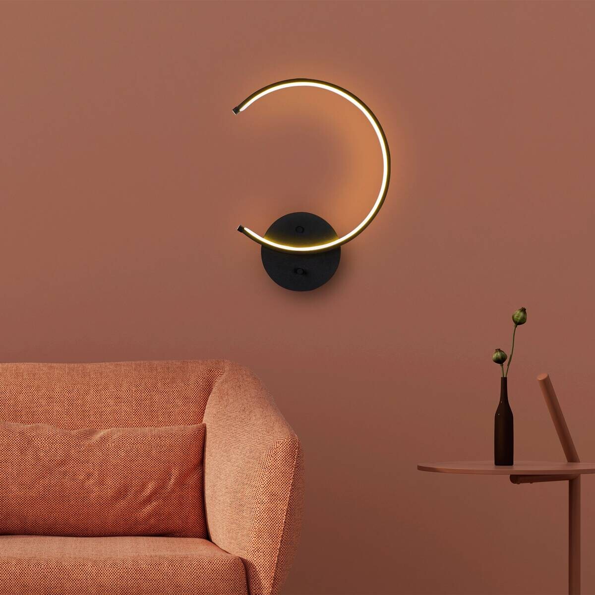 Opviq Wandleuchte Moon schwarz Metall B/H/T/L: ca. 33x46x6x33 cm