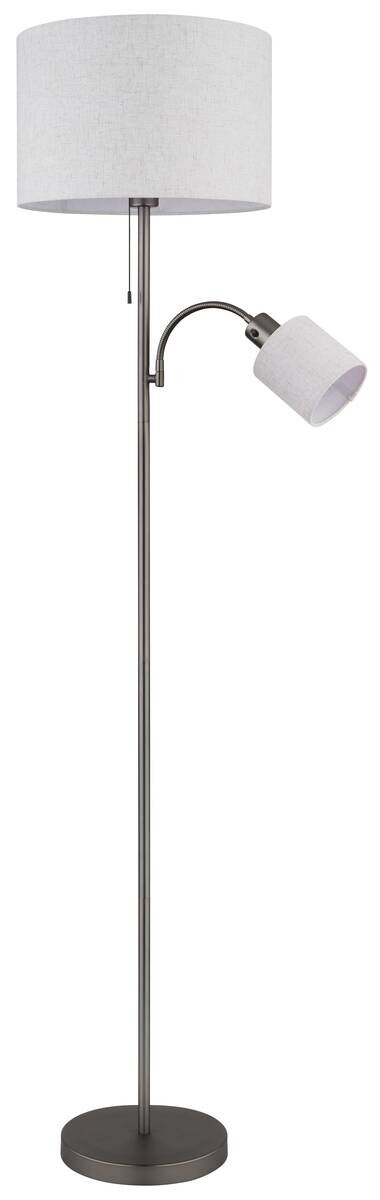 GLOBO Stehleuchte schwarz creme Metall Leinen H/D: ca. 165x38 cm E27 2 Brennstellen