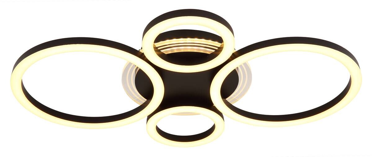 GLOBO LED-Deckenleuchte Loretta mattschwarz Metall Acryl B/H/L: ca. 35,5x6,1x53 cm
