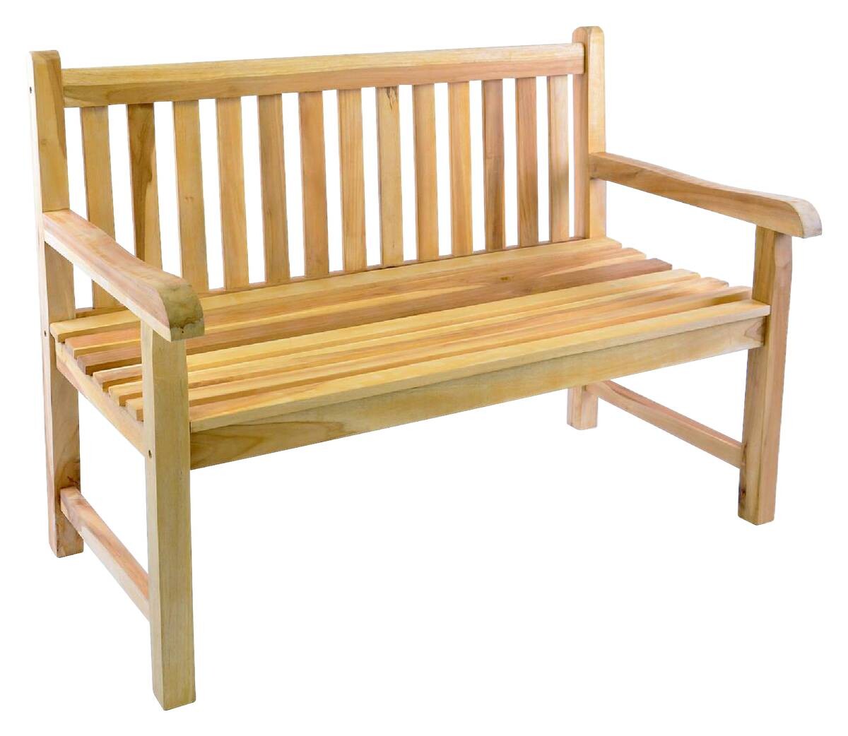VCM Gartenbank natur Holz B/H/T/L: ca. 62x90x50x120 cm