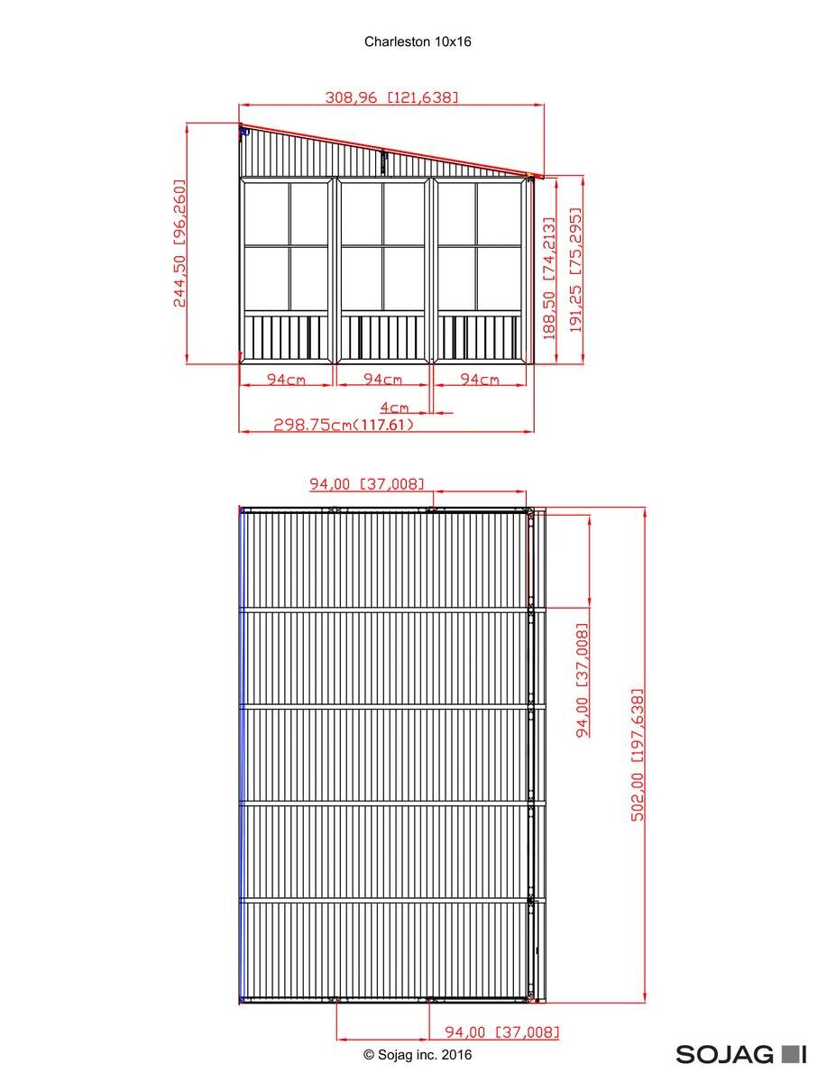 Sojag Terrassenüberdachung Mural anthrazit Aluminium B/H/L: ca. 502x244,5x308,96 cm