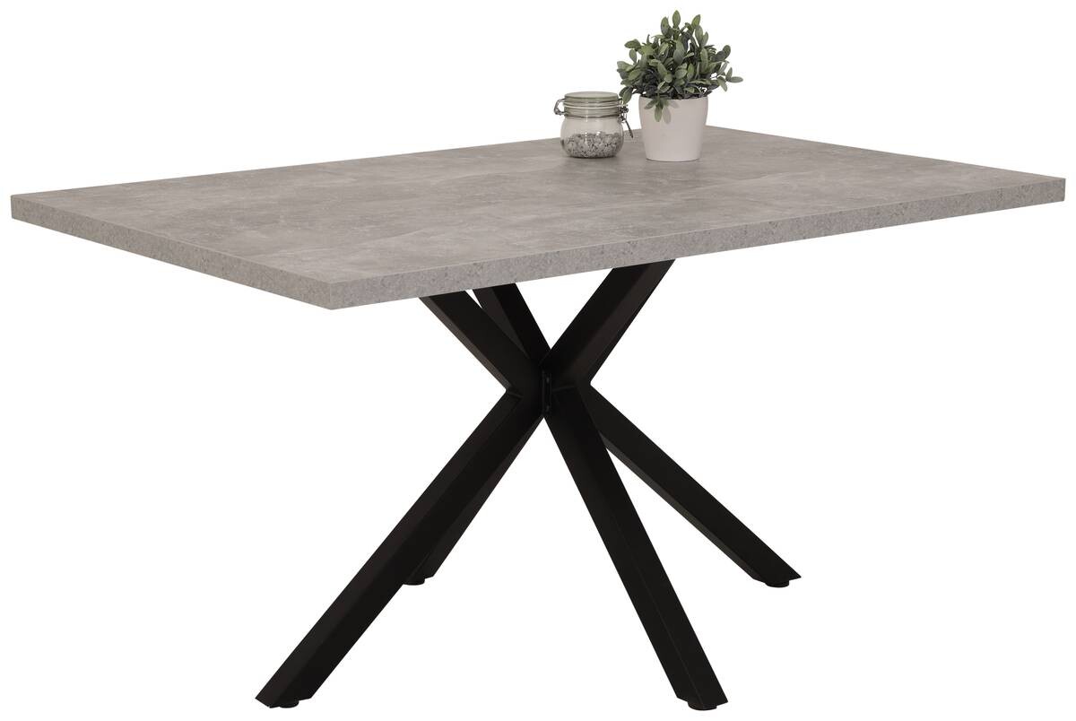 Esstisch CLEO I Beton Optik anthrazit B/H/T: ca. 140x76x90 cm