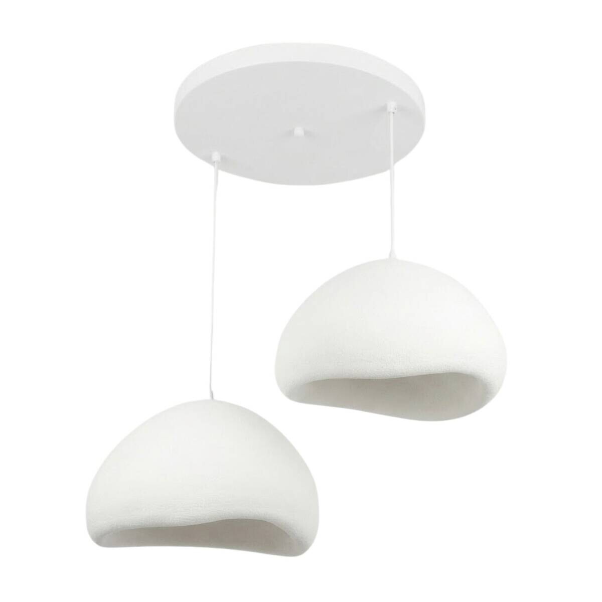 Opviq Pendelleuchte weiß B/H/T: ca. 94x115x94 cm E27 2 Brennstellen