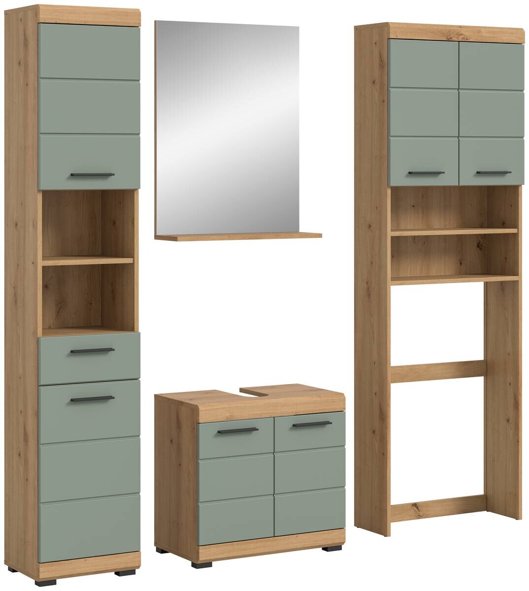 Badezimmer-Set Scout Eiche Artisan Nachbildung salbei Nachbildung B/H/T: ca. 190x191x34 cm