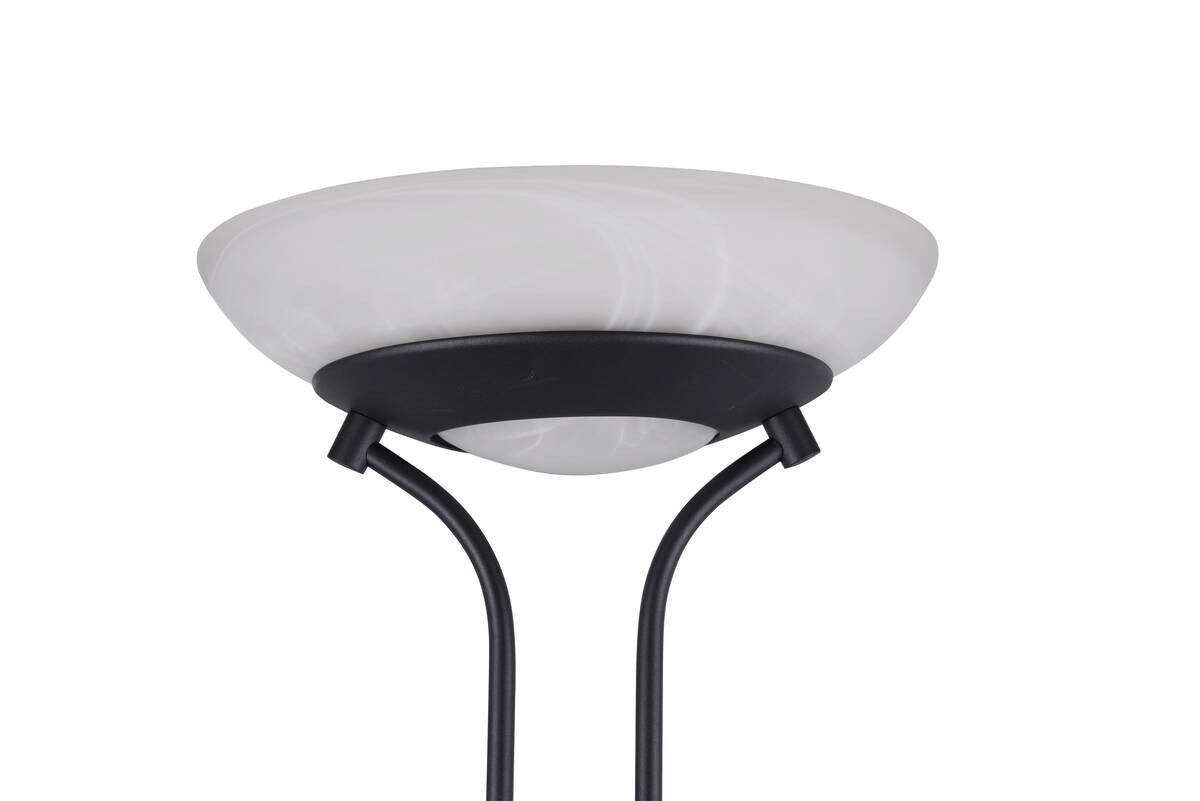 Reality Stehlampe Orson mattschwarz weiß Metall Glas H/D: ca. 180x32 cm