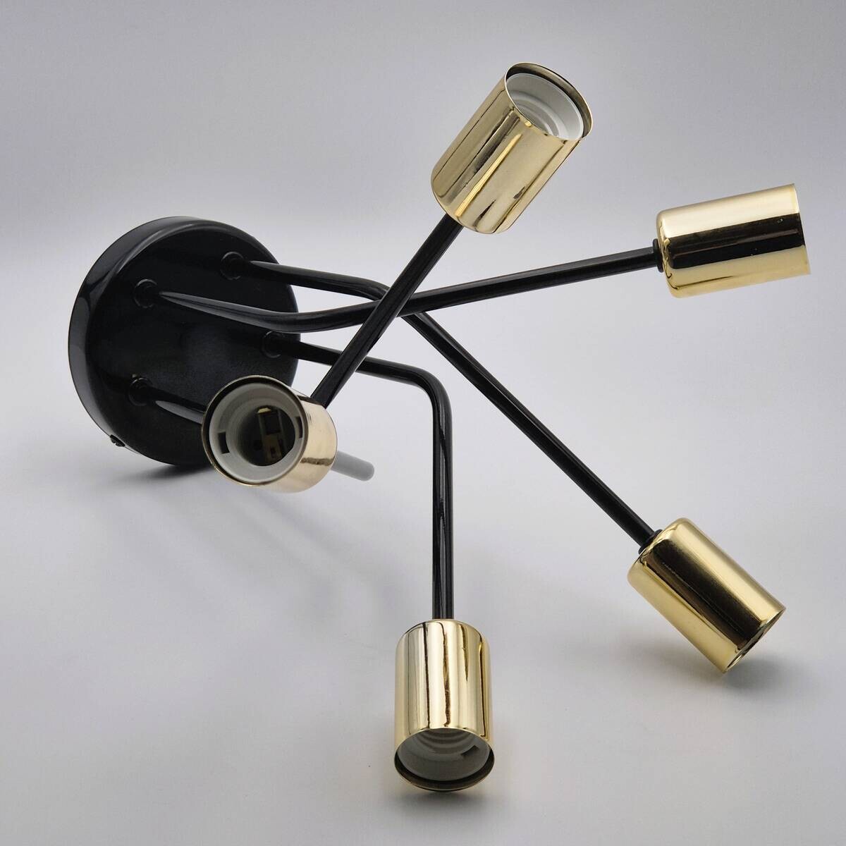 Lamkur Deckenleuchte gold Stahl B/H/L: ca. 36x34x36 cm E27 5 Brennstellen