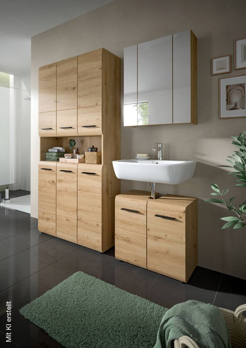 Badezimmer-Set Ice Artisan Oak Nachbildung B/H/T: ca. 165x185x46 cm