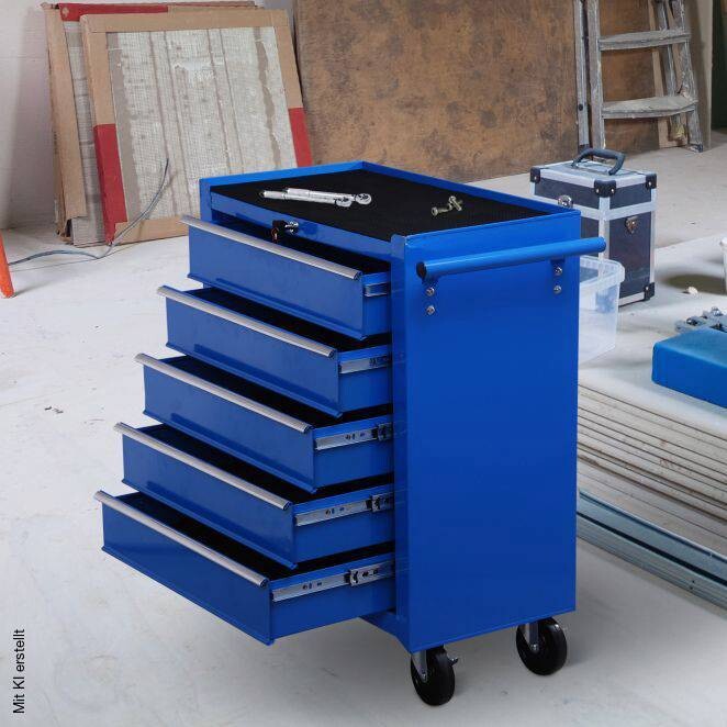 Werkstattwagen mit 5 Schubladen blau B/H/T: ca. 67,5x77x33 cm