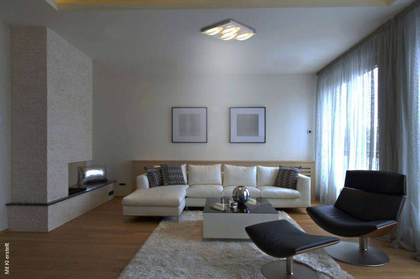 Näve Leuchten LED Deckenleuchte NV1236842 Chrom Metall Kunststoff B/H/T: ca. 30x3x30 cm null 4 Brennstellen