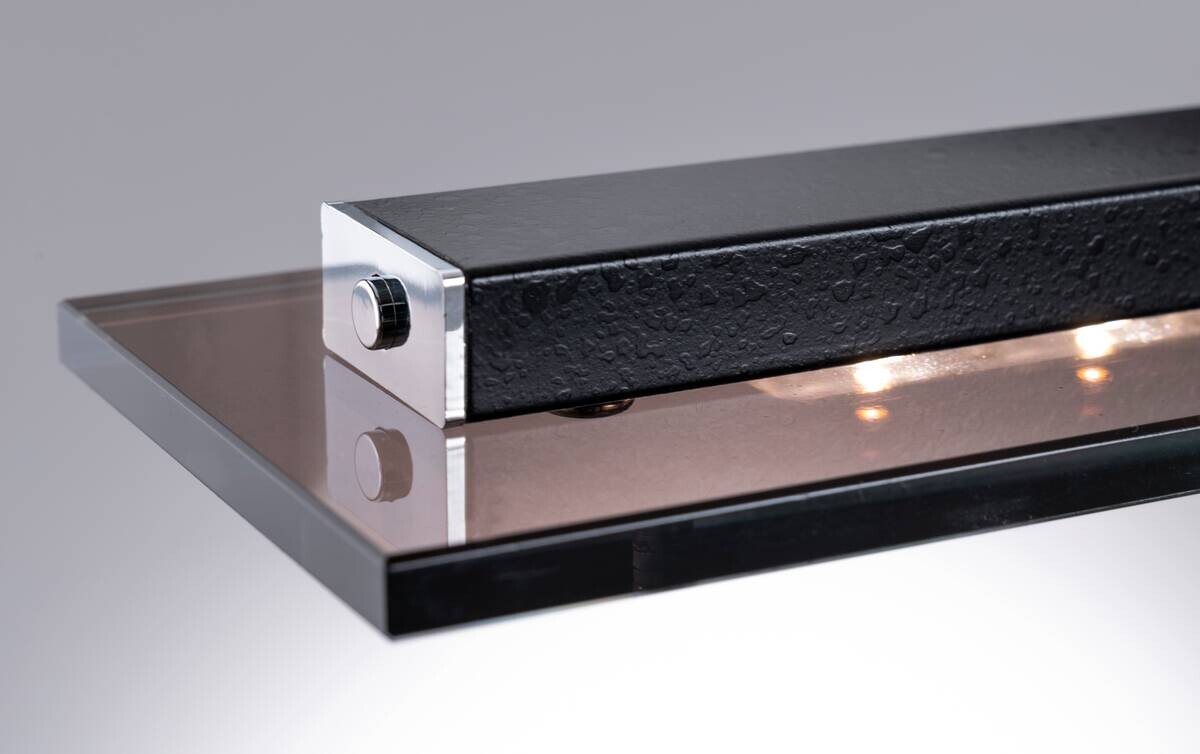 Fischer & Honsel LED-Pendelleuchte 60442 Rauch Chrom schwarz Glas Metall B/H/T: ca. 88x150x9 cm 1.0 Brennstellen