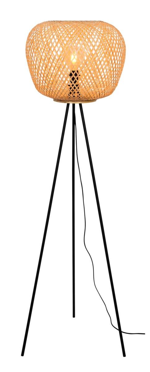 POCOline Stehlampe Bella schwarz Metall H/D: ca. 160x35 cm E27 1 Brennstellen
