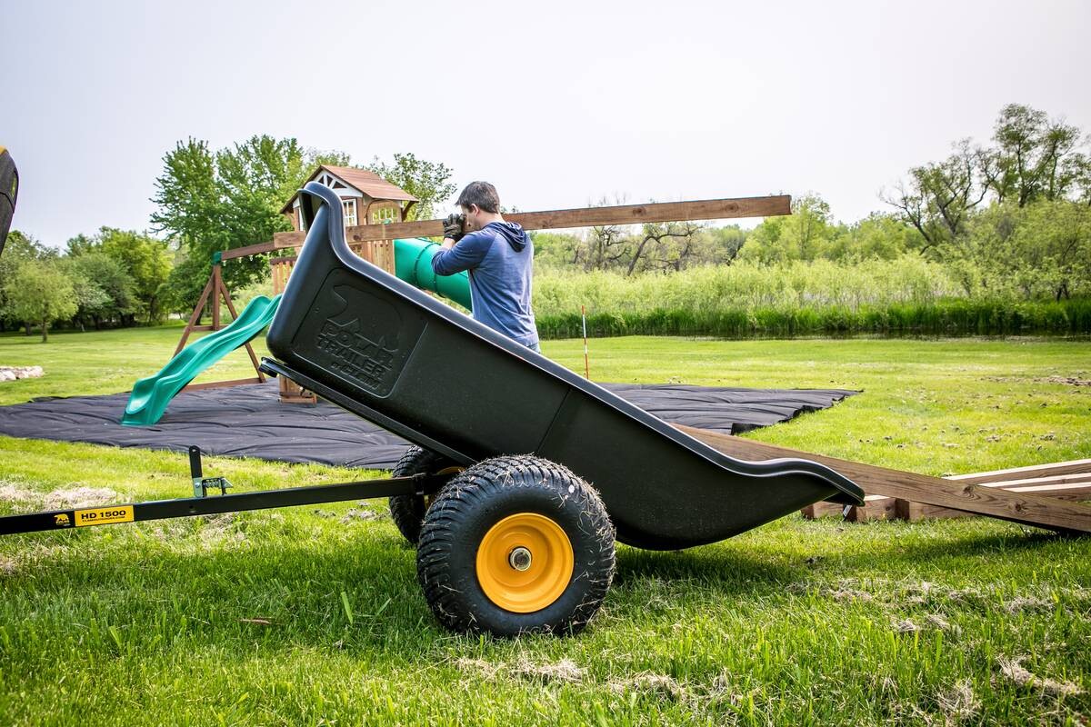 Polar Anhänger Trailer schwarz Stahl B/H/L: ca. 137x79x249 cm