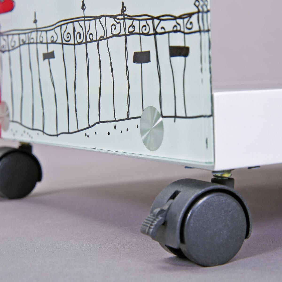 Beistelltisch Logo weiß MDF Glas B/H/T: ca. 38x46x33,5 cm