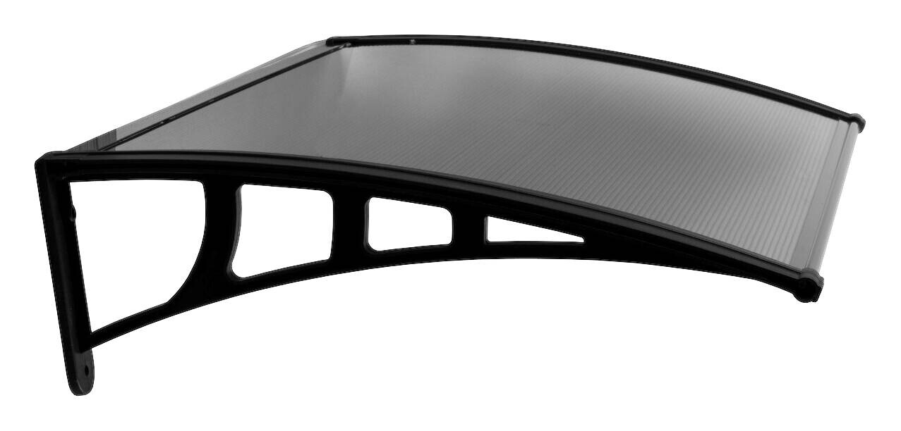 Brosplast Vordach schwarz B/H/L: ca. 120x23x70 cm