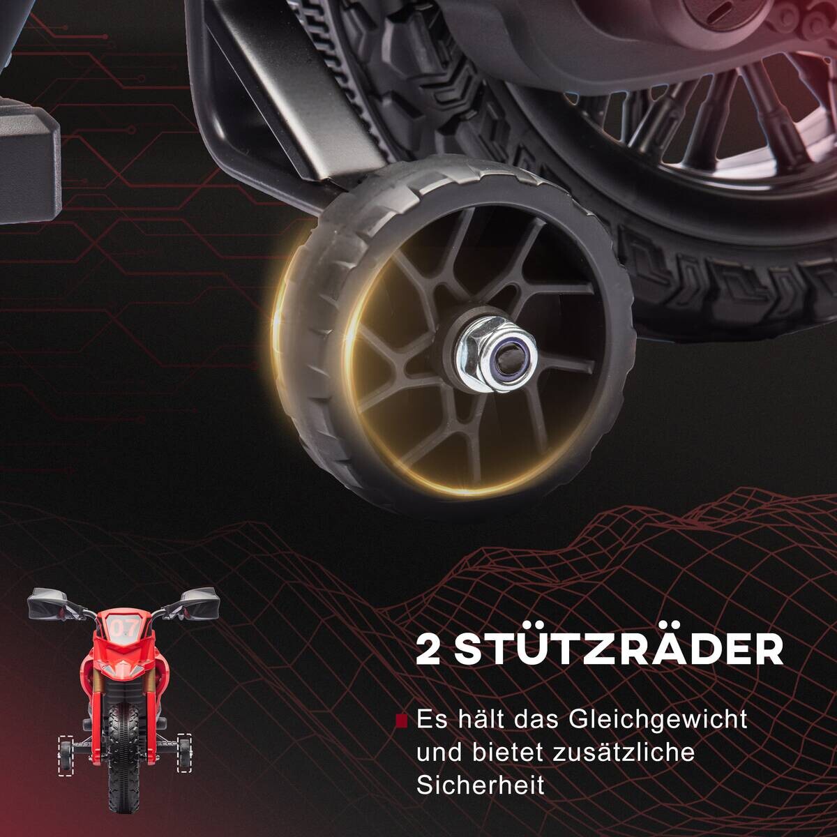 AIYAPLAY Kindermotorrad rot B/H/L: ca. 57x62x105 cm