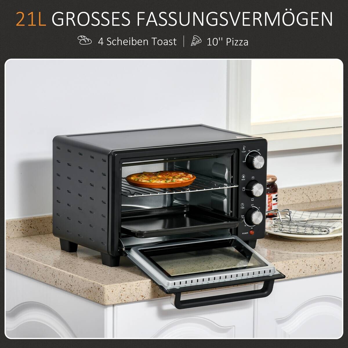 HOMCOM Küchengerät 800-085V90 schwarz Polypropylen B/H/L: ca. 38,5x46x29 cm