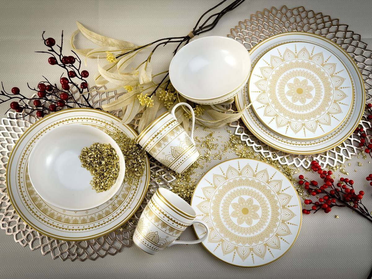 CreaTable Kombiservice Mandala weiß Keramik