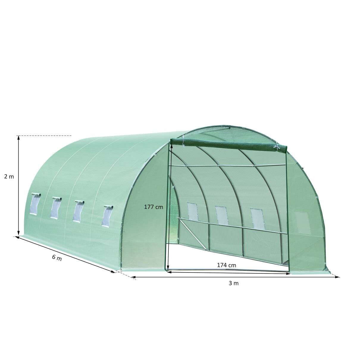 Outsunny Foliengewächshaus B/H/L: ca. 300x200x600 cm