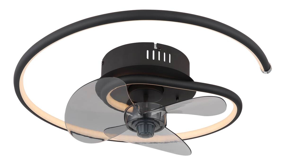 GLOBO Deckenventilator Opal schwarz H/D: ca. 13,9x45 cm max. 30 W
