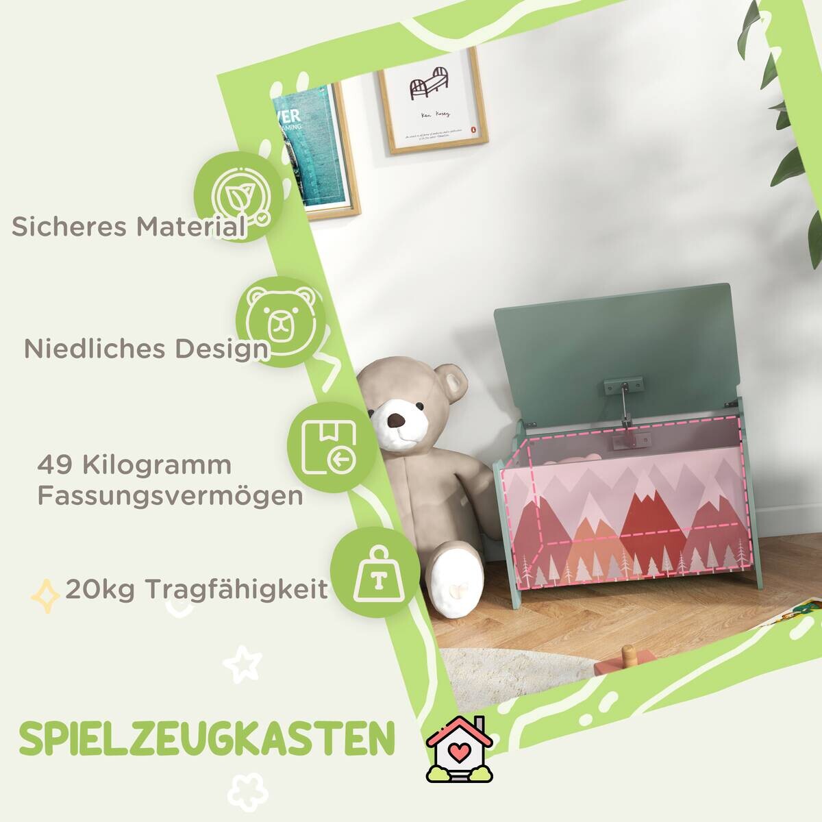 ZONEKIZ Spielzeugkiste B/H/L: ca. 37x39x60 cm