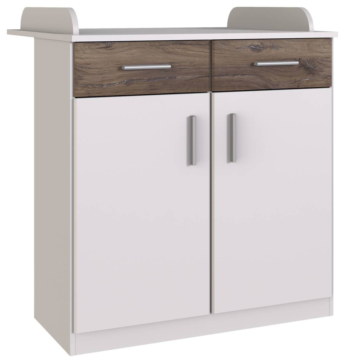 Wickelkommode Joker weiß Eiche Flagstaff Nachbildung B/H/T: ca. 91x94x75 cm