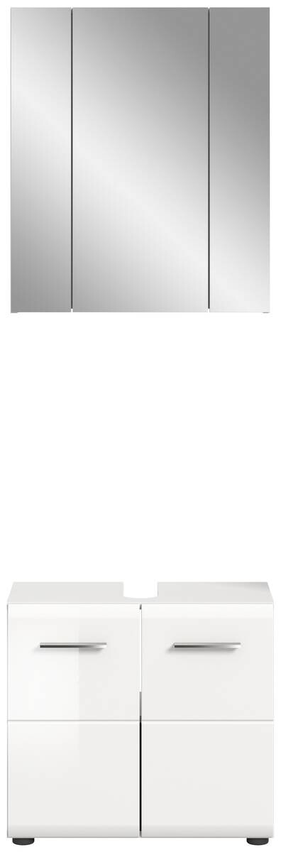 Badezimmer-Set ICE weiß weiß Hochglanz B/H/T: ca. 60x190x32 cm