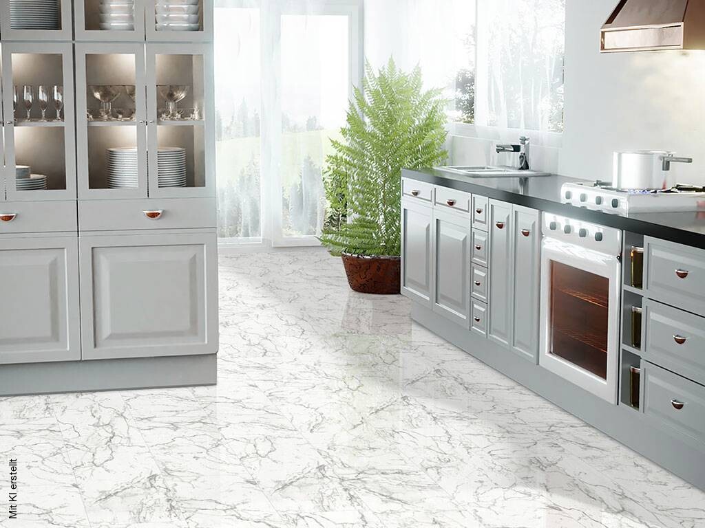 Jangal Laminatboden Carrara Marmor ca.2,592 m² im Paket B/L: ca. 40x81 cm pro Paket