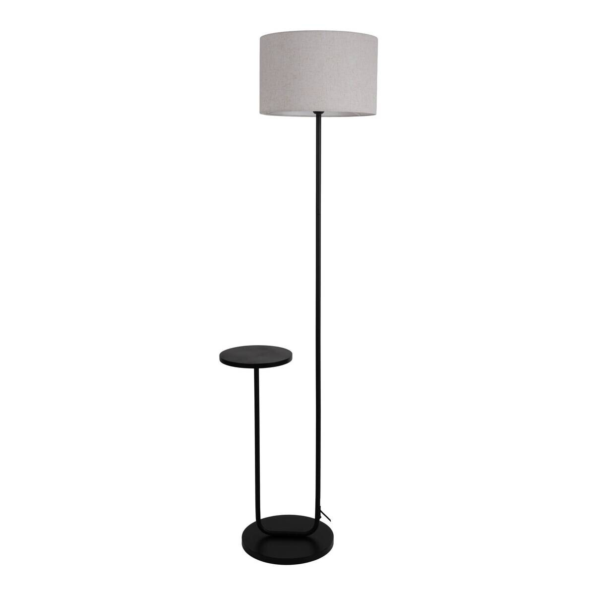 Näve Leuchten Stehlampe schwarz Metall Textil B/H/T: ca. 50x157x35 cm E27 1 Brennstellen