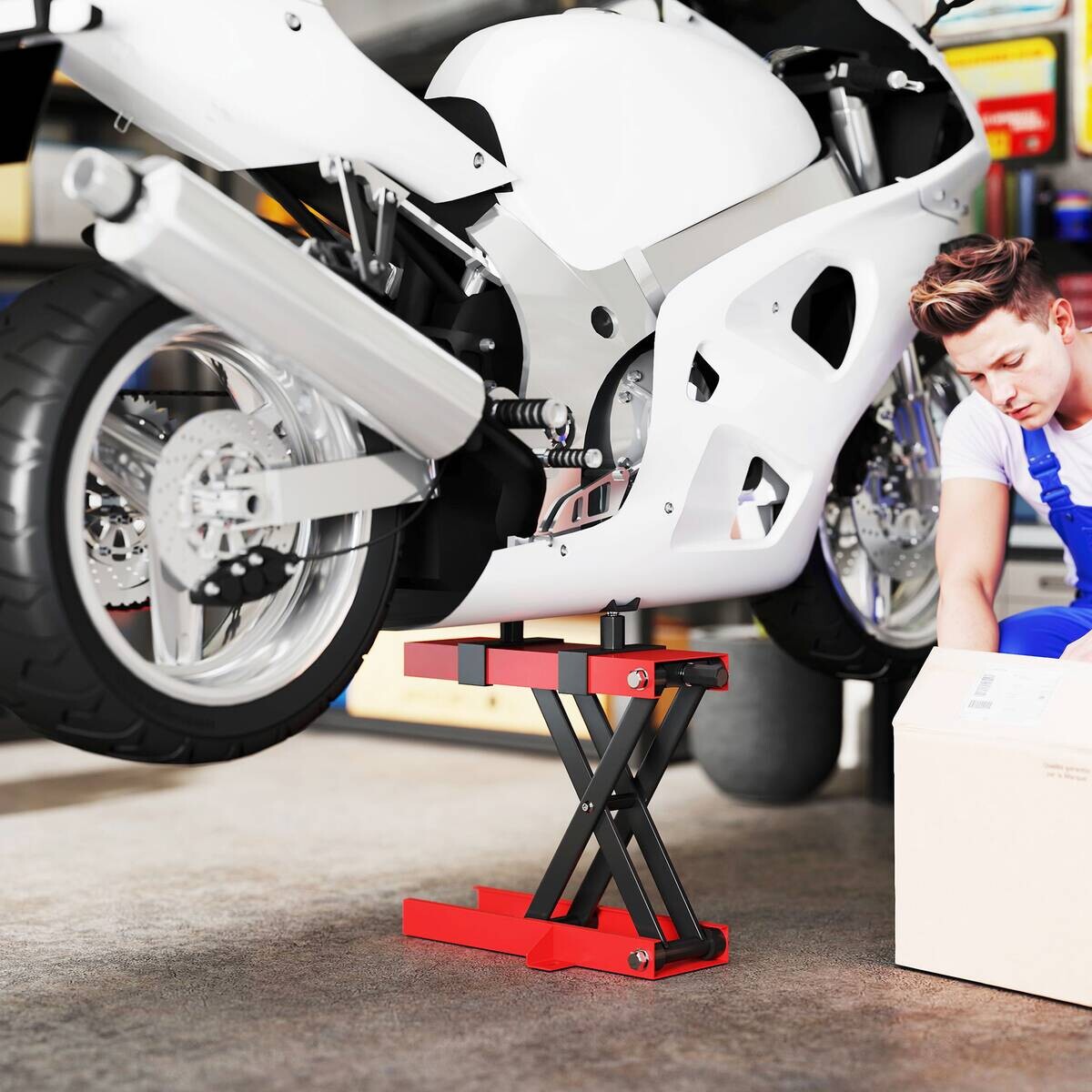 HOMCOM Motorradheber B/H/L: ca. 15x40x45 cm