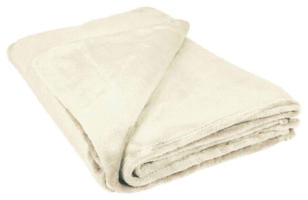 Flanelldecke wollweiß 100% Polyester B/L: ca. 140x200 cm