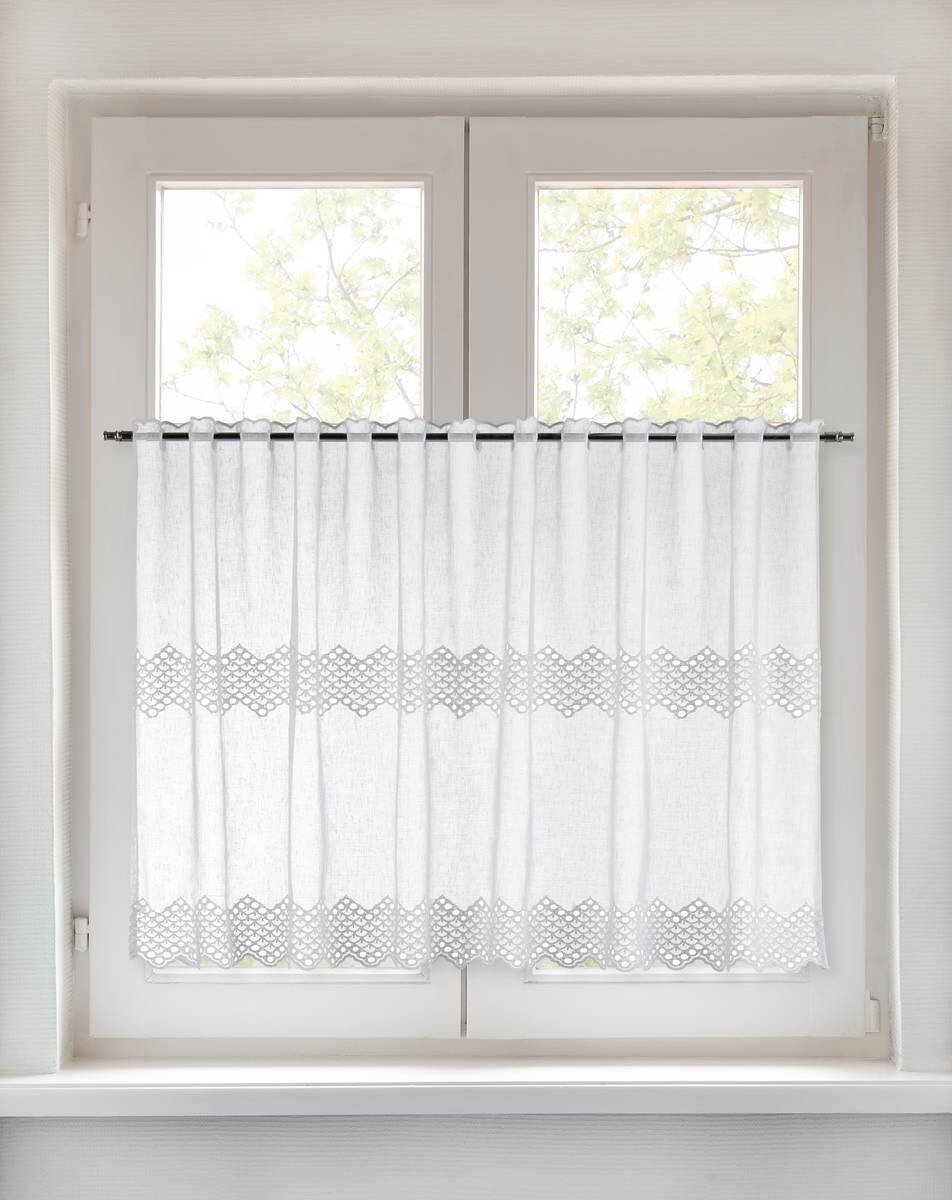 POCOline Scheibengardine Tanja weiß B/L: ca. 75x140 cm