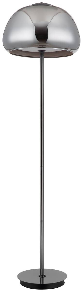 GLOBO Stehlampe Chrom schwarz Metall Glas B/H/L: ca. 44x37x44 cm